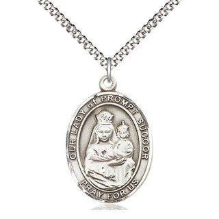 Pewter Our Lady of Prompt Succor Medal Catholic Jewelry Engraved Catholic Saint Jewelry