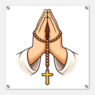 Praying Hands with Rosary Acrylic Wall Plaque - view 2