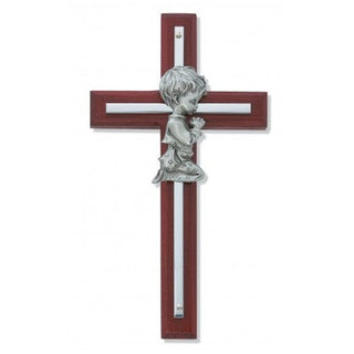 6" Cherry Boy Cross Silver