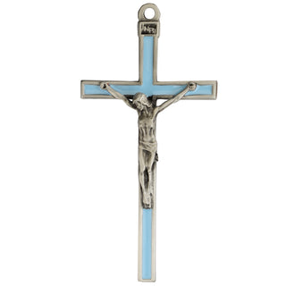 5-inch Blue enamel crucifix