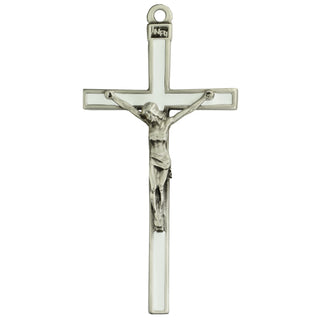 5-inch white enamel crucifix