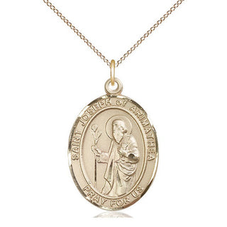 14kt Gold Filled Saint Joseph of Arimathea Medal Catholic Jewelry Engraved Catholic Saint Jewelry