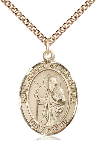 14kt Gold Saint Joseph of Arimathea Medal | Engravable