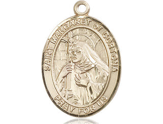 14kt Gold Filled Saint Margaret of Cortona Medal Engraved Catholic Saint Jewelry