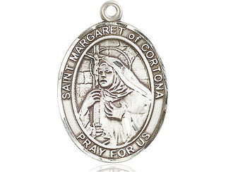 Pewter Saint Margaret of Cortona Medal Engraved Catholic Saint Jewelry