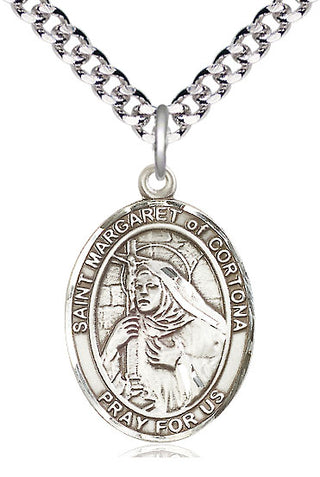 Pewter Saint Margaret of Cortona Medal Catholic Jewelry Engraved Catholic Saint Jewelry