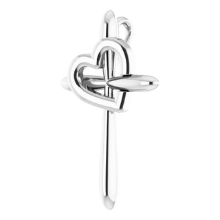 Platinum Cross with Heart Pendant