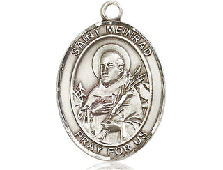 Pewter Saint Meinrad of Einsideln Medal Engraved Catholic Saint Jewelry