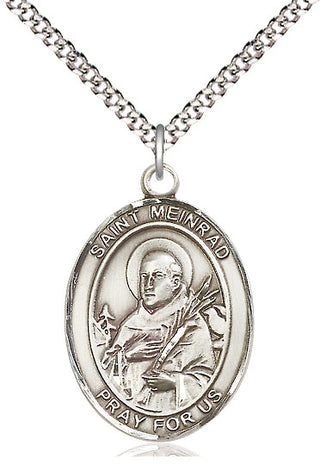 Pewter Saint Meinrad of Einsideln Medal Catholic Jewelry Engraved Catholic Saint Jewelry