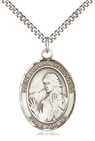 Pewter Saint Finnian of Clonard Medal Catholic Jewelry Engraved Catholic Saint Jewelry