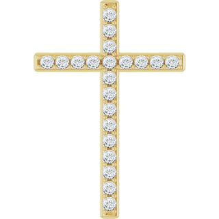 14K Yellow 5/8 CTW Natural Diamond Cross Pendant