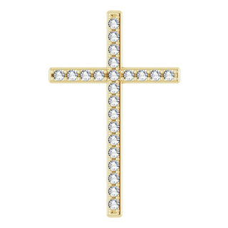 14K Yellow 3/8 CTW Natural Diamond Cross Pendant