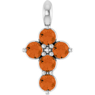 Platinum Natural Citrine Cross Pendant