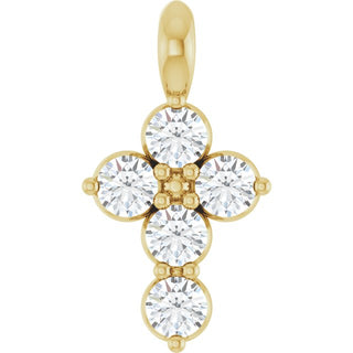14K Yellow 1/6 CTW Natural Diamond Cross Pendant