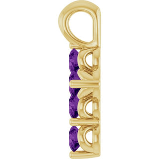 14K Yellow Natural Amethyst Cross Pendant
