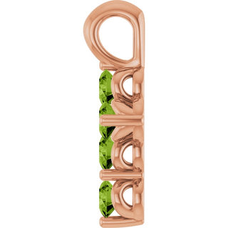 14K Rose Natural Peridot Cross Pendant