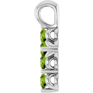 Sterling Silver Natural Peridot Cross Pendant