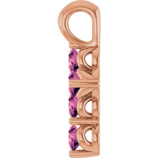 14K Rose Natural Pink Tourmaline Cross Pendant