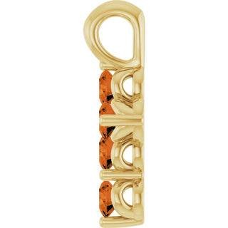 14K Yellow Natural Citrine Cross Pendant