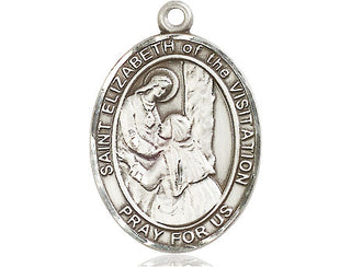 Sterling Silver Saint Elizabeth of the Visitation Medal Catholic Jewelry Engraved Catholic Saint Jewelry