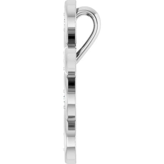 14K White .08 CTW Natural Diamond Cross Pendant  