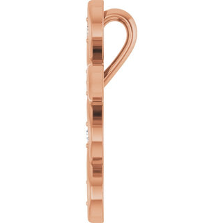 14K Rose .08 CTW Natural Diamond Cross Pendant  