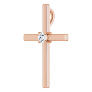 14K Rose .15 CT Natural Diamond Pendant  