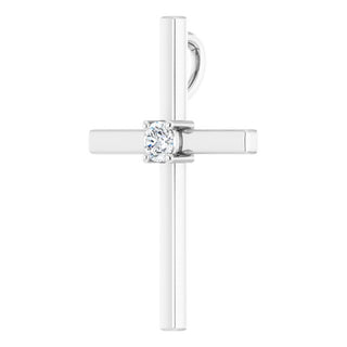 14K White .15 CT Natural Diamond Pendant  