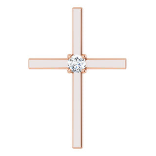 14K Rose .15 CT Natural Diamond Pendant  
