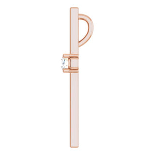 14K Rose .15 CT Natural Diamond Pendant  