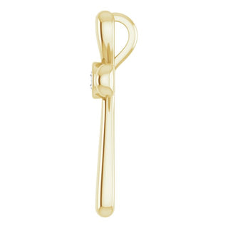 14K Yellow .10 CT Natural Diamond Cross Pendant  