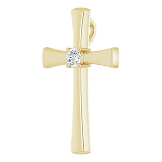14K Yellow 1/5 CTW Natural Diamond Cross Pendant  