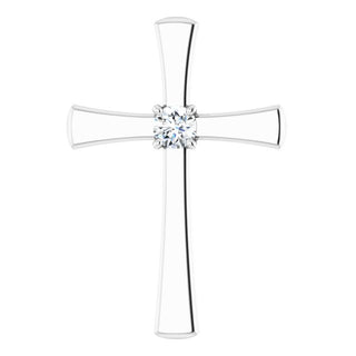 Platinum 1/5 CTW Natural Diamond Cross Pendant  