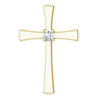 14K Yellow 1/5 CTW Natural Diamond Cross Pendant  