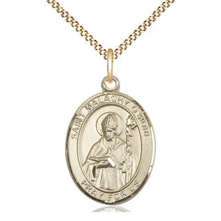 14kt Gold Filled Saint Malachy O'More Medal Catholic Jewelry Engraved Catholic Saint Jewelry