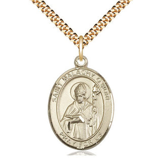 14kt Gold Filled Saint Malachy O'More Medal Catholic Jewelry Engraved Catholic Saint Jewelry