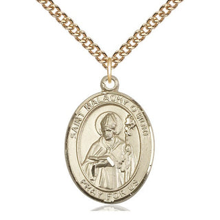 14kt Gold Saint Malachy O'More Medal Engraved Catholic Saint Jewelry