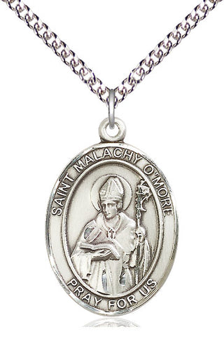 Sterling Silver Saint Malachy O'More Medal Catholic Jewelry Engraved Catholic Saint Jewelry