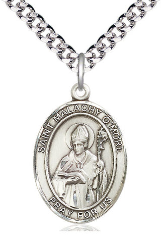 Sterling Silver Saint Malachy O'More Medal Catholic Jewelry Engraved Catholic Saint Jewelry