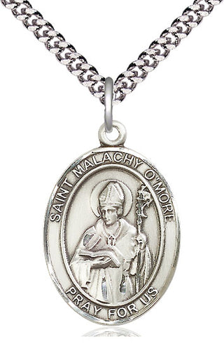 Sterling Silver Saint Malachy O'More Medal Catholic Jewelry Engraved Catholic Saint Jewelry
