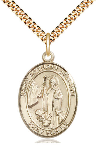 14kt Gold Filled Saint Anthony of Egypt Medal Catholic Jewelry Engraved Catholic Saint Jewelry
