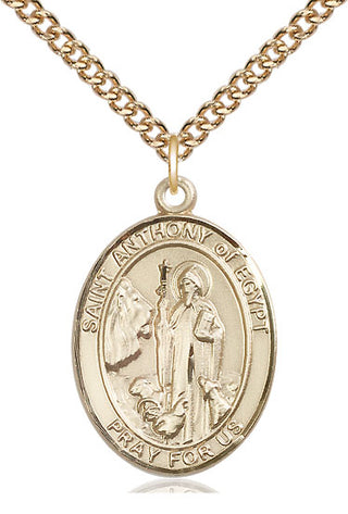 14kt Gold Filled Saint Anthony of Egypt Medal Catholic Jewelry Engraved Catholic Saint Jewelry