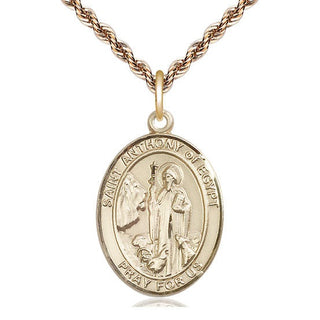 14kt Gold Filled Saint Anthony of Egypt Medal Catholic Jewelry Engraved Catholic Saint Jewelry