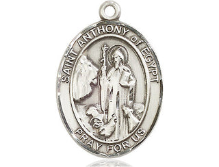 Pewter Saint Anthony of Egypt Medal Engraved Catholic Saint Jewelry
