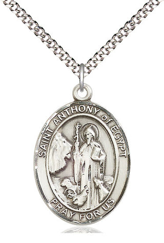 Pewter Saint Anthony of Egypt Medal Catholic Jewelry Engraved Catholic Saint Jewelry