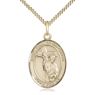 14kt Gold Filled Saint Paul of the Cross Medal Catholic Jewelry Engraved Catholic Saint Jewelry