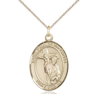 14kt Gold Filled Saint Paul of the Cross Medal Catholic Jewelry Engraved Catholic Saint Jewelry