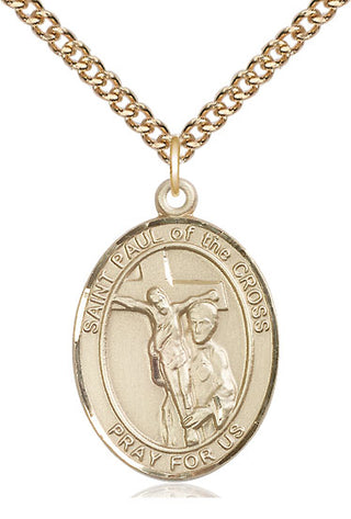 14kt Gold Filled Saint Paul of the Cross Medal Catholic Jewelry Engraved Catholic Saint Jewelry