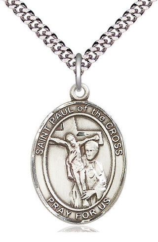 Pewter Saint Paul of the Cross Medal Catholic Jewelry Engraved Catholic Saint Jewelry