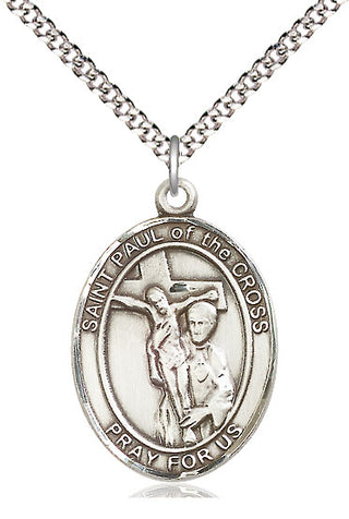 Pewter Saint Paul of the Cross Medal Catholic Jewelry Engraved Catholic Saint Jewelry